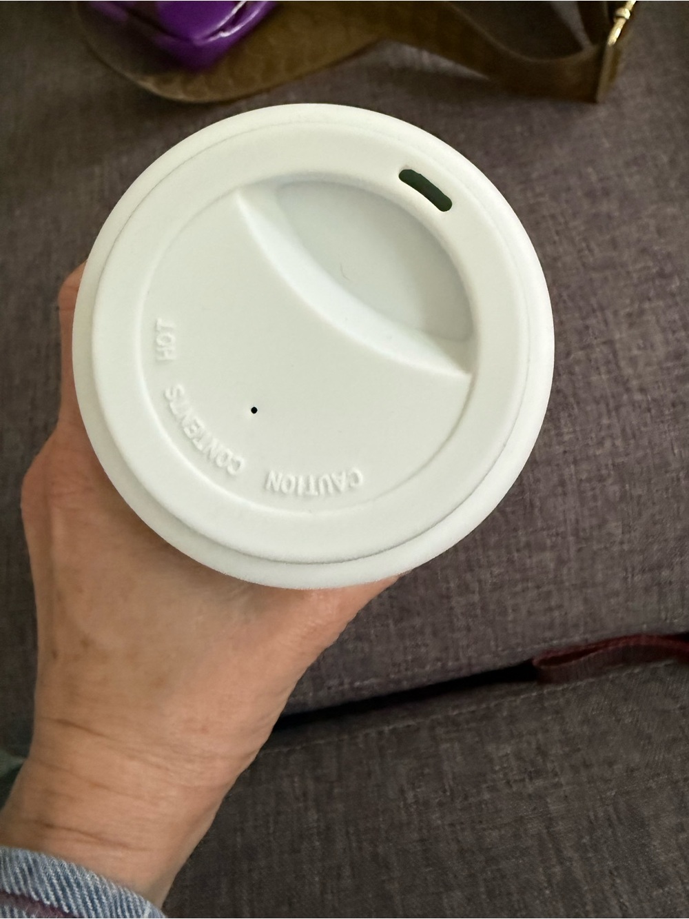 Nova Ceramics Travel Mug in Seafoam Green and Cream with White Lid 16 oz new - Picture 2 of 4